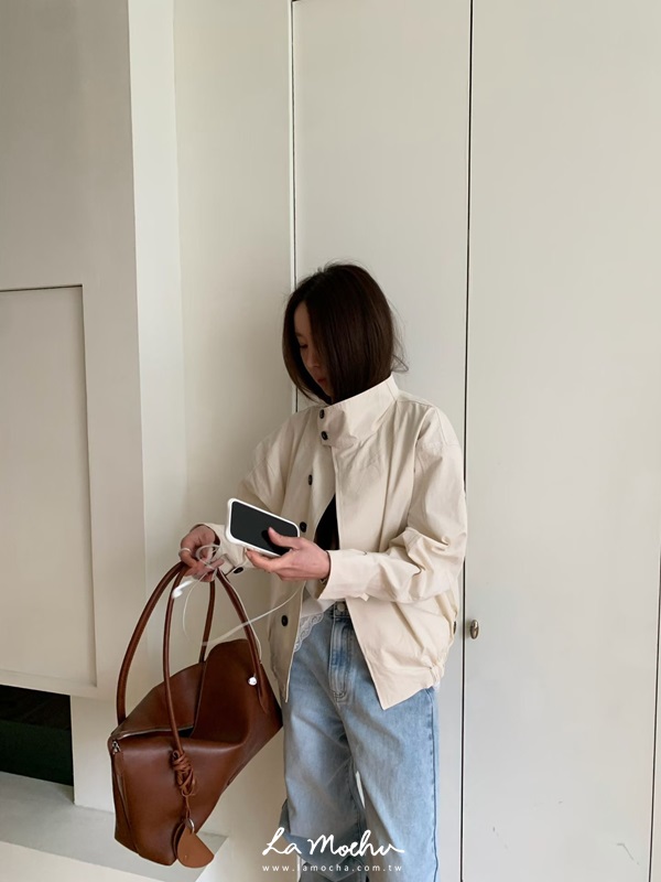 雙扣立領風衣外套